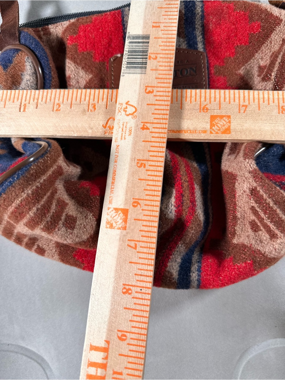 Pendleton Red Tan And Blue Wool Southwestern Aztec Retro Crossbody Bag USA Made - Picture 13 of 15